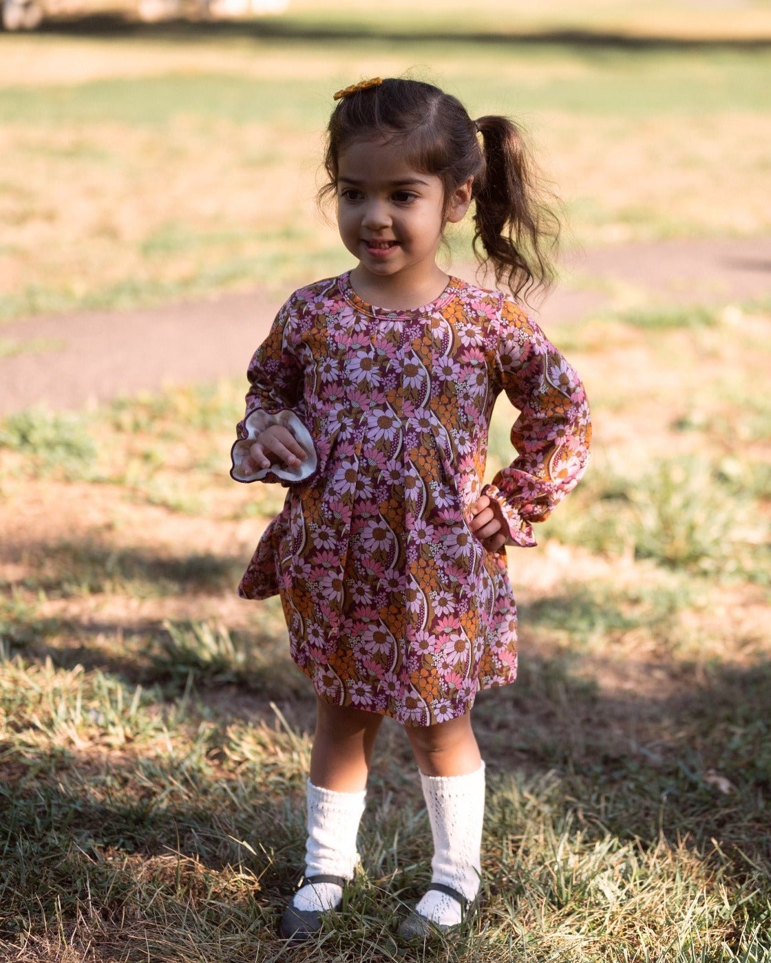 Fall Floral Long Sleeve Baby Toddler Girl Dress – Strawberry Jam Kids