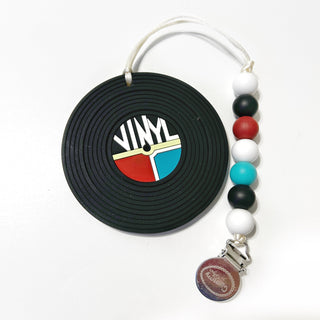 Silicone Baby Teether Toy: Vinyl Record with Clip - Gummy Chic Exclusive