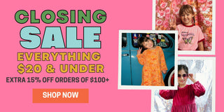 closing sale everything $20 and under. extra 15% off orders of $100+