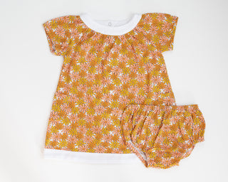 Smiley Daisy Dress for Baby Toddler Girls