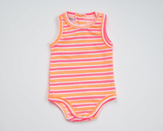 Pink and Orange Terrycloth Romper Baby and Toddler Girls