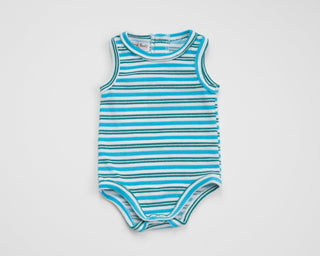 Blue and Green Terrycloth Romper Baby Toddler Boys