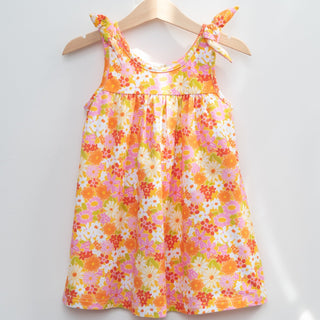 colorful vintage summer floral girls dress - groovy outfit