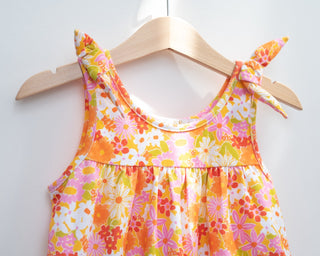 colorful vintage summer floral girls dress - groovy outfit