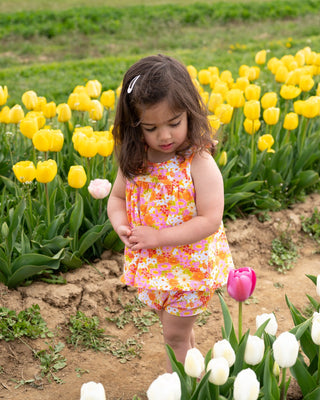 Summer Vintage Floral Two Piece Set Baby Toddler Girls