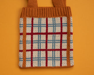 Plaid Knit Kids Shoulder Bags