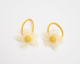 yellow flower hair ties