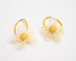 yellow flower hair ties