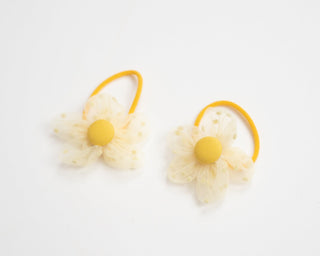 yellow flower hair ties