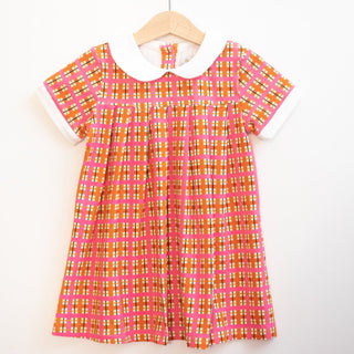 Baby Girl Toddler Girl Dress - Plaid Girls Dress - Vintage Retro Dress