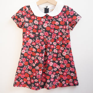 peter pan collar floral dress two groovy birthday dress - navy and pink dress
