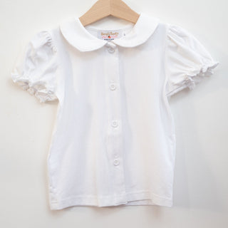 White peter pan collar jersey shirt baby toddler girls