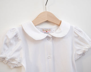 White peter pan collar jersey shirt baby toddler girls