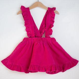 Hot Pink Corduroy Pinafore Baby Toddler Girls Skirt