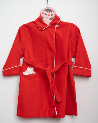 Red toddler corduroy vintage robe