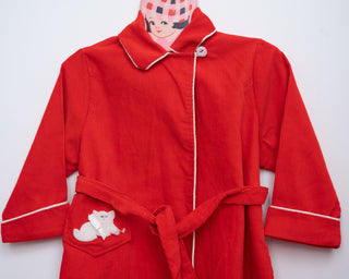 Red toddler corduroy vintage robe