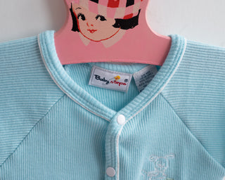 Vintage Baby Blue Rib Knit Bodysuit 3-6 Months