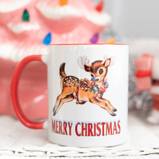 merry christmas reindeer coffee mug