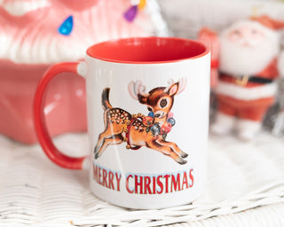 merry christmas reindeer coffee mug