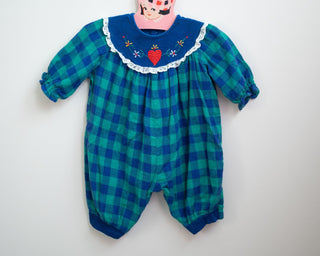 vintage flannel romper