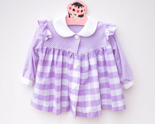 purple gingham baby girl dress