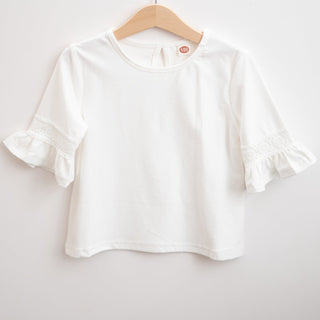 white bell sleeve top