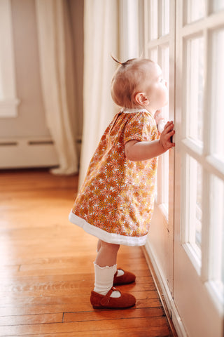 Smiley Daisy Dress for Baby Toddler Girls