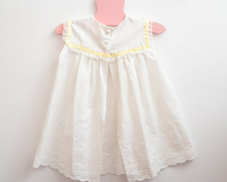 vintage baby white and yellow dress
