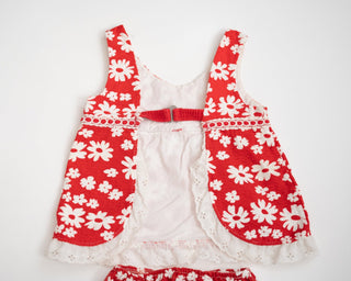 baby red floral sunsuit