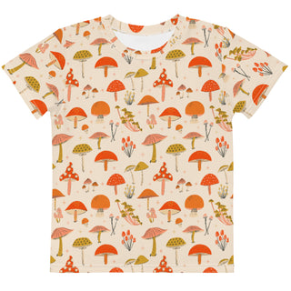 Retro Mushroom Kids Crew Neck T-Shirt