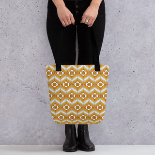 Golden Groovy Geometric Tote bag