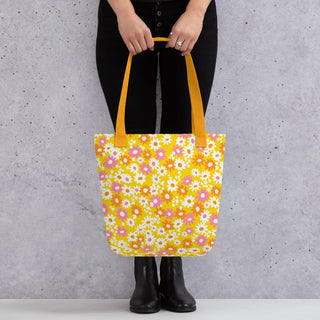 Yellow Vintage Floral Tote bag