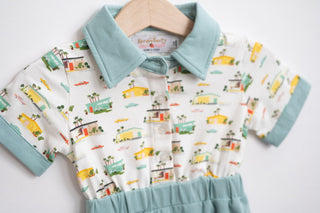 boys retro mid century summer romper