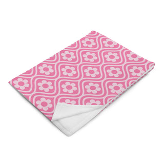 Pink Geometric Throw Blanket