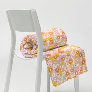Pink Vintage Floral Throw Blanket