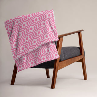 Pink Geometric Throw Blanket