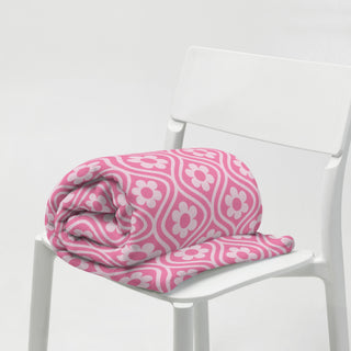 Pink Geometric Throw Blanket