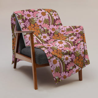 vintage floral blanket - throw blanket