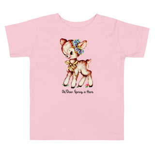 oh deer spring is here vintage style t-shirt