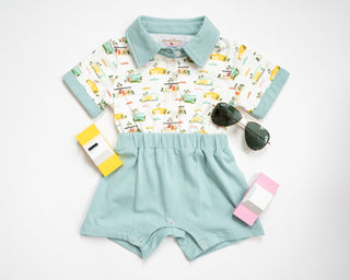 boys retro style romper