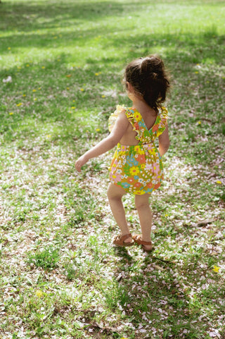 vintage floral baby toddler girl summer romper