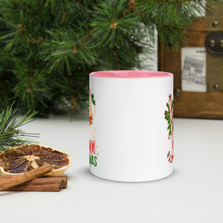 pink santa retro mug
