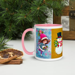 retro christmas card mug