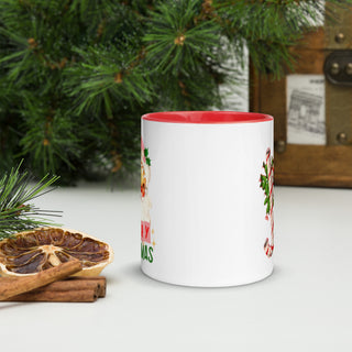 pink santa retro mug
