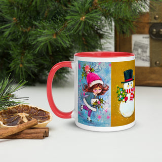 retro christmas card mug