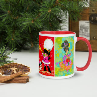 retro christmas card mug